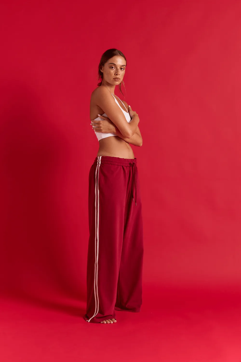 Academy Trackpant - Burgundy