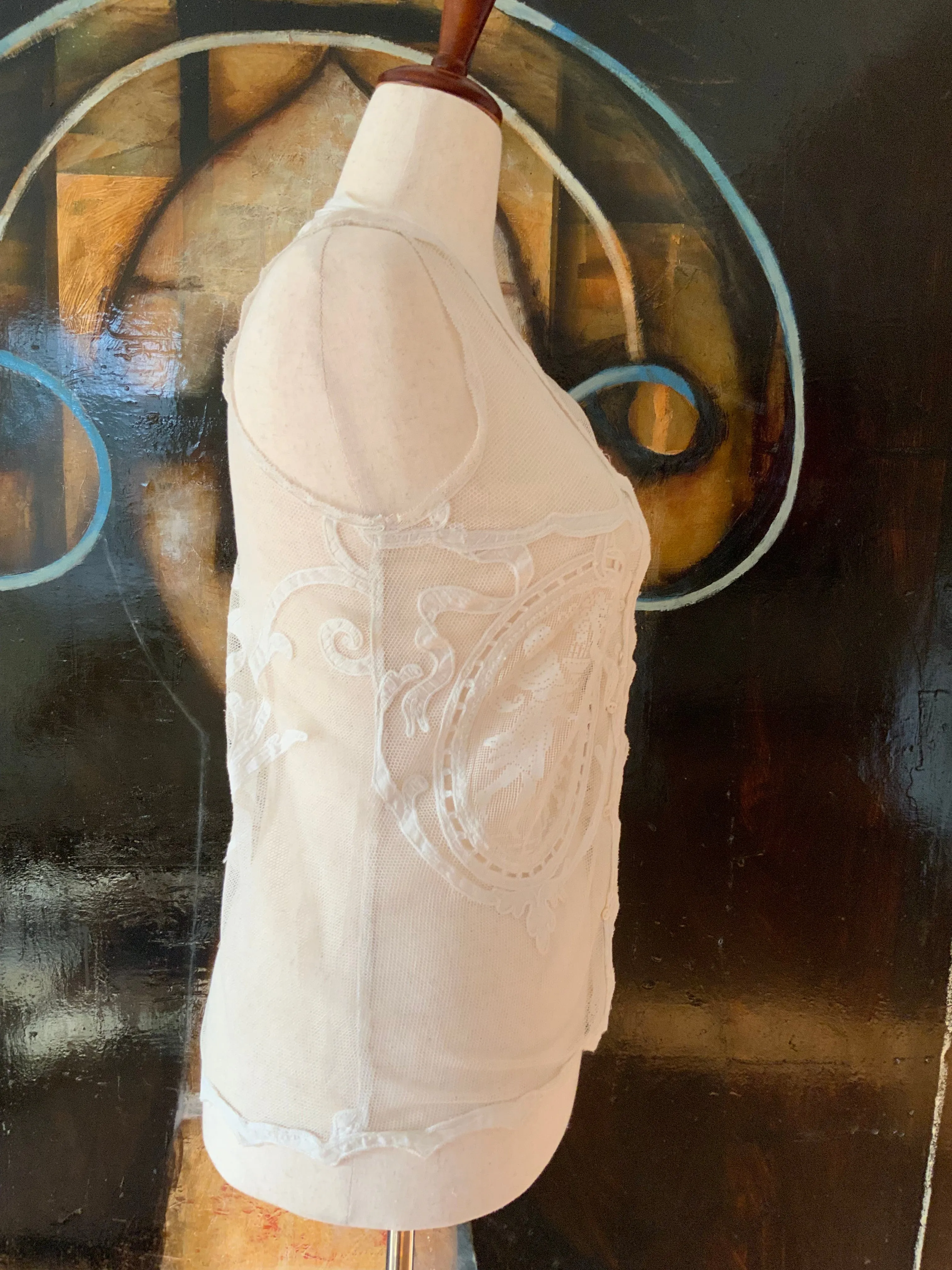 Antique Filet Lace Blouse - Y2K - E6