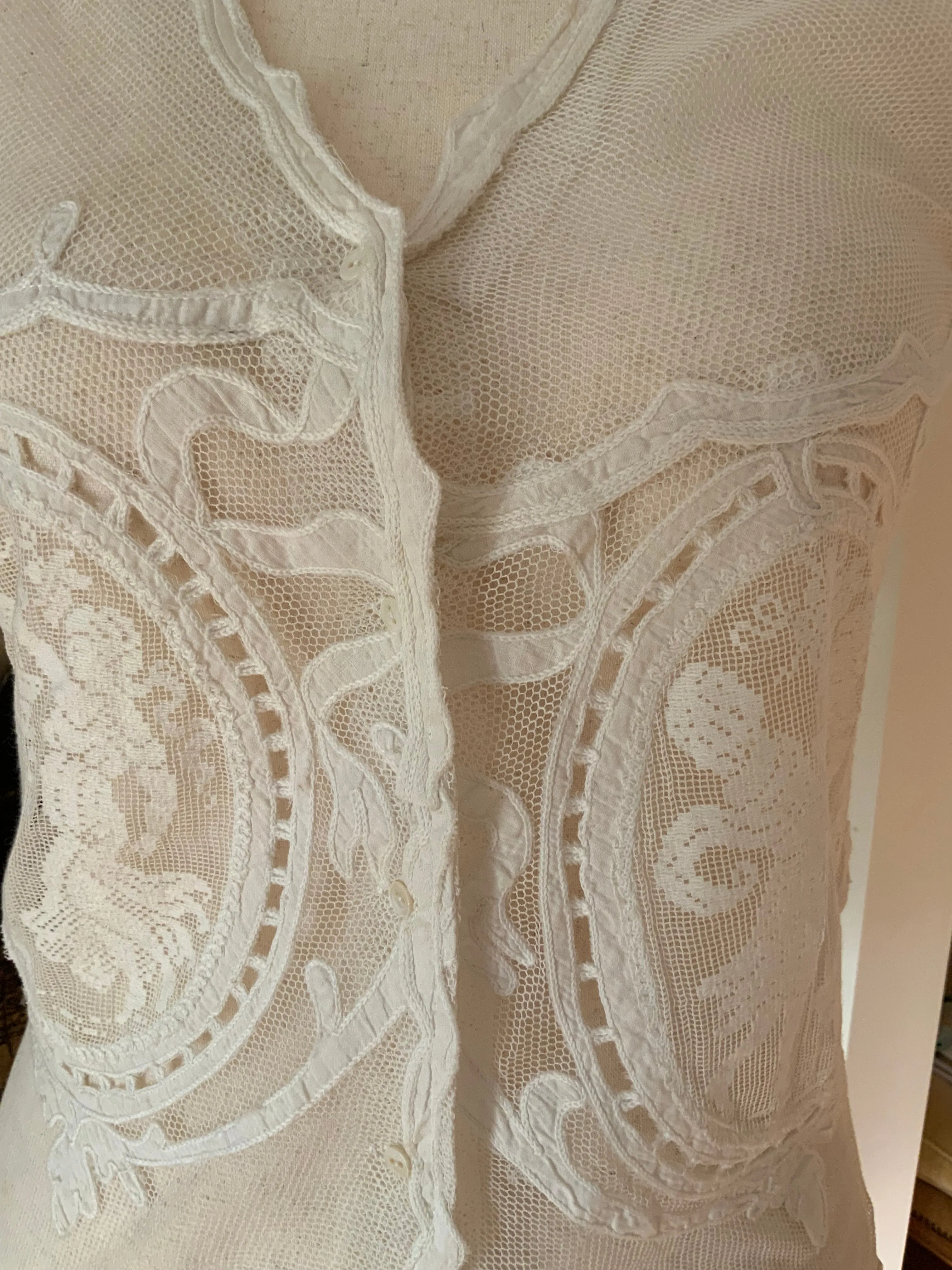 Antique Filet Lace Blouse - Y2K - E6