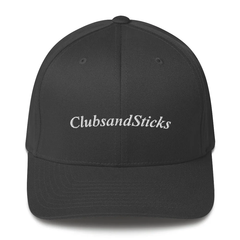 Clubs and Sticks Embroidered Twill Cap - White