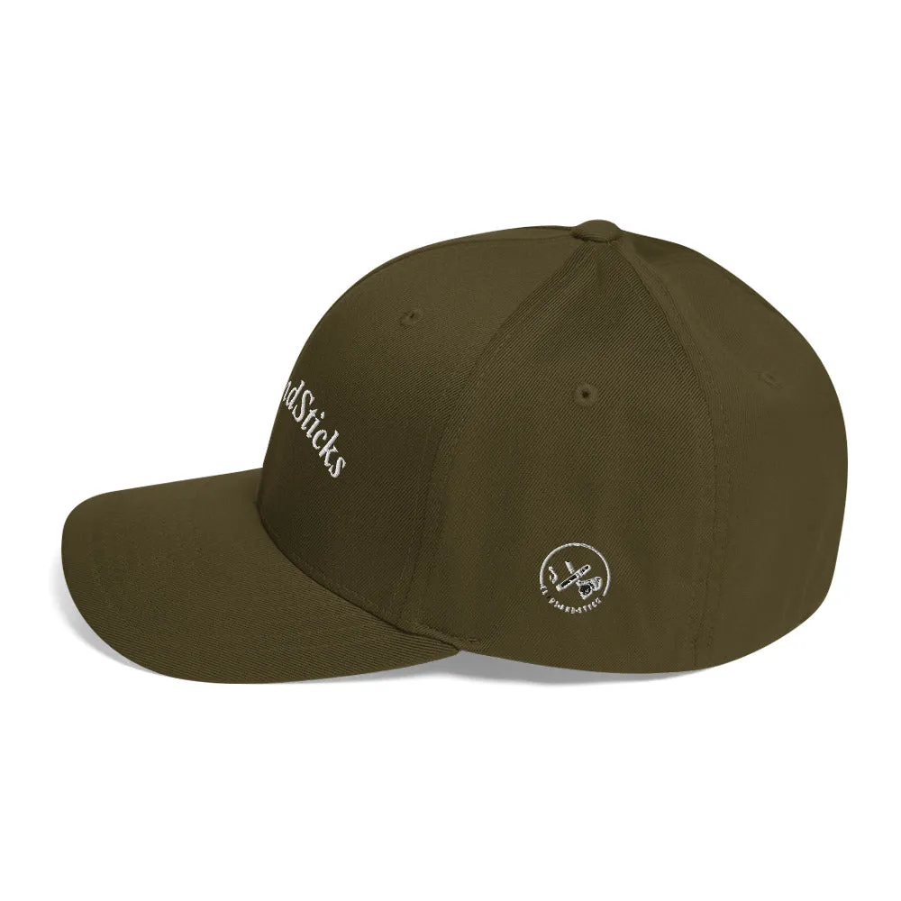 Clubs and Sticks Embroidered Twill Cap - White