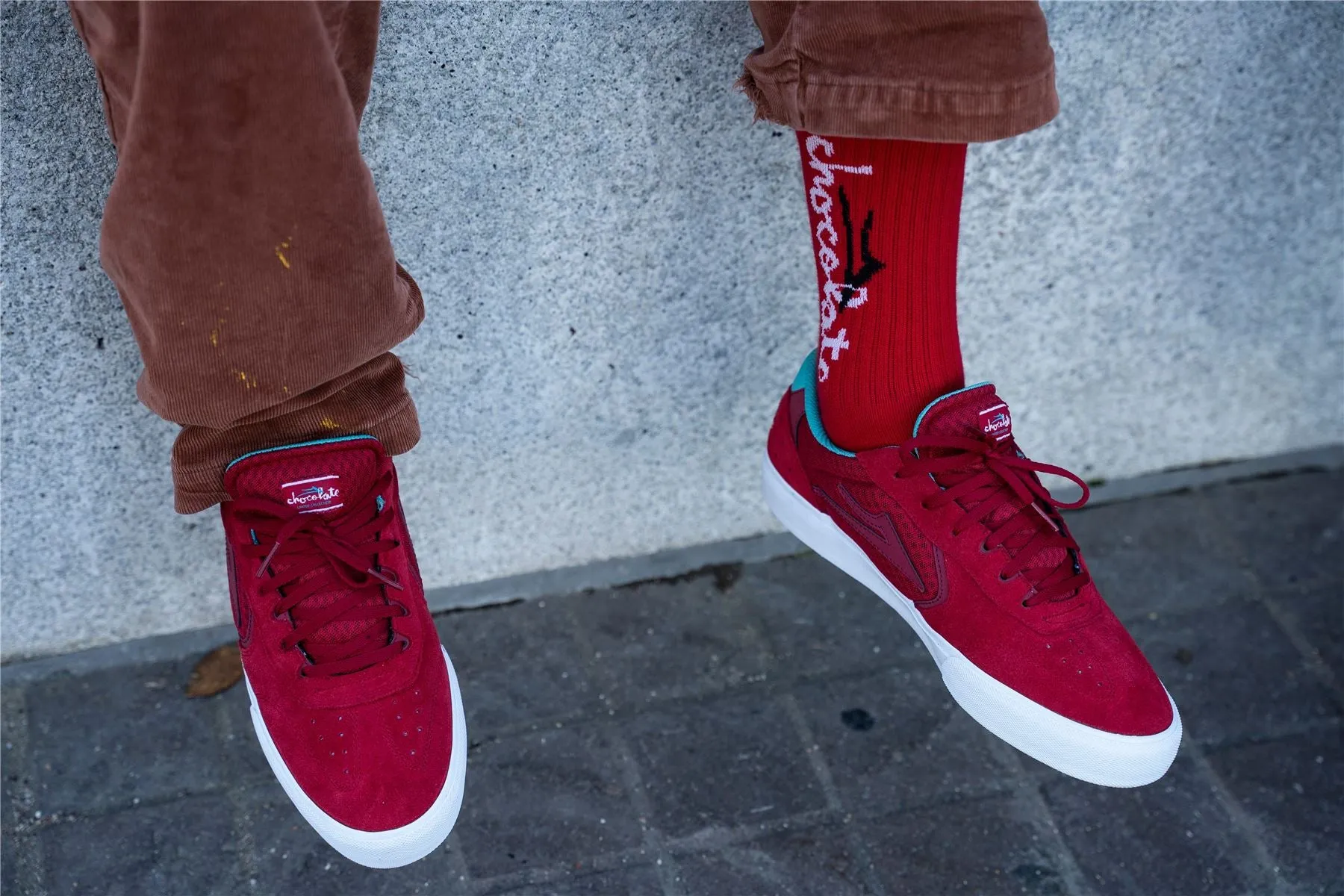 Lakai x Chocolate Chunk Logo Sock Red