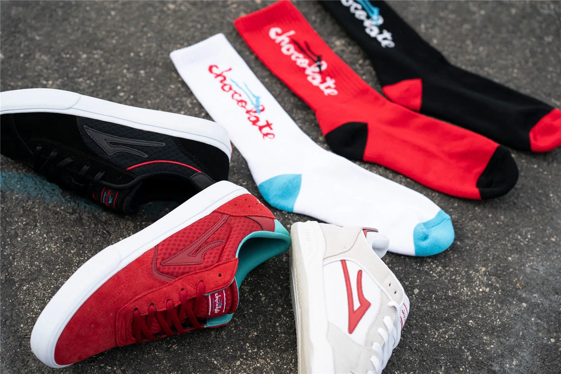 Lakai x Chocolate Chunk Logo Sock Red