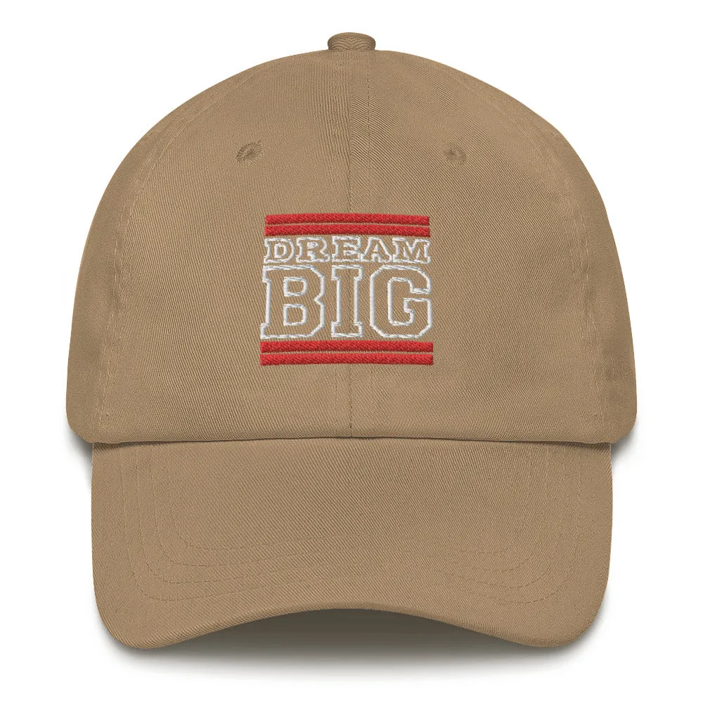 Red and White Dream Big Lifestyle Dad Hat (assorted colors)